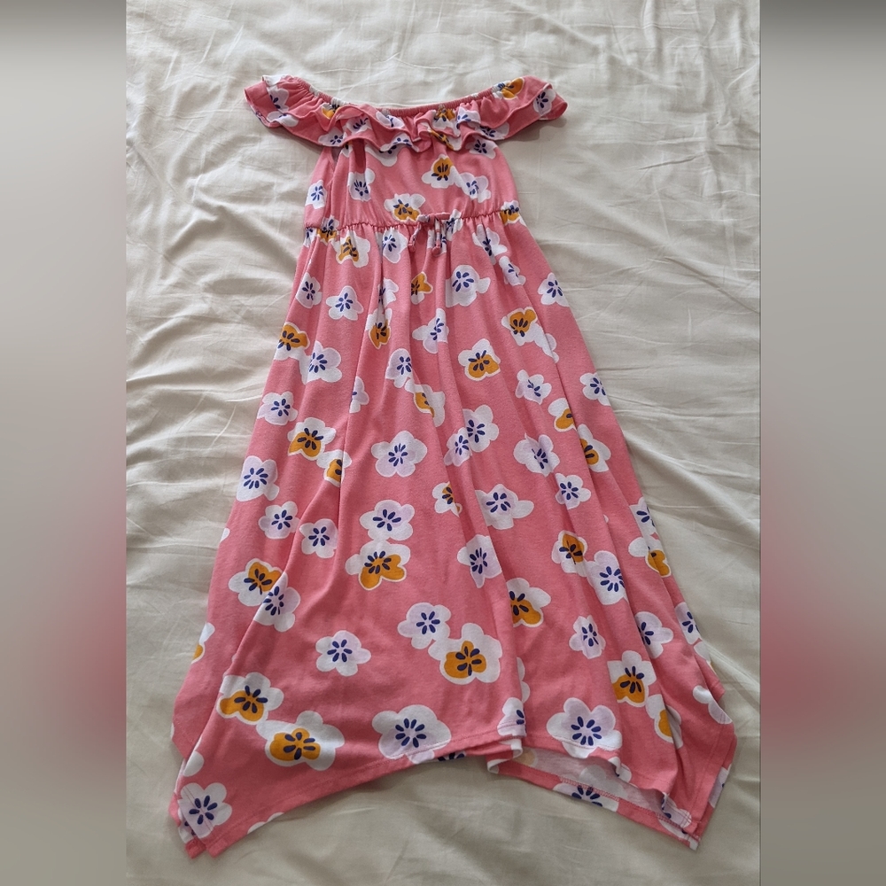 Girls' Floral Print Knit Maxi Dress - Cat & Jack Coral L (10/12)